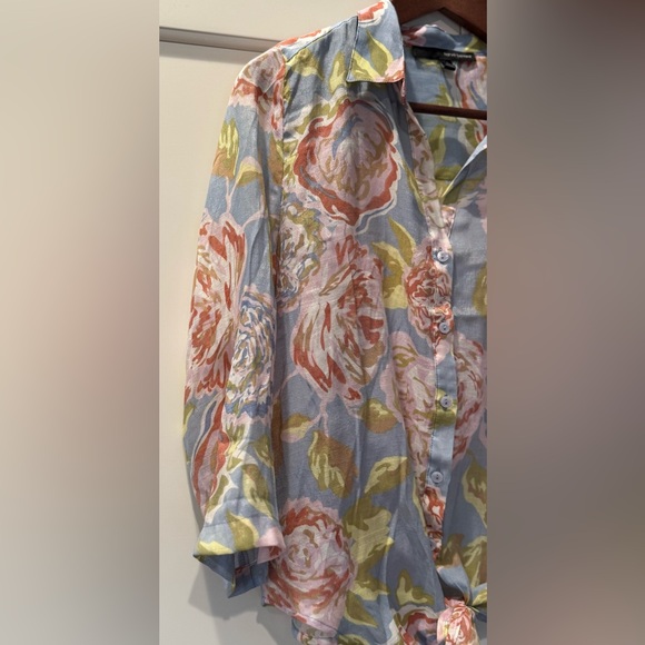 Harve Benard floral Blouse Sz S - Picture 8 of 10